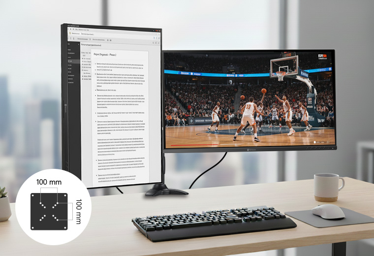 AG Neovo 144Hz Full HD 1080P LCD Monitor supports VESA Mount.
