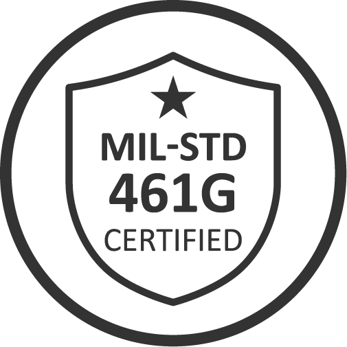 MIL-STD-416G Tested for conducted and radiated interference to help maintain reliable performance around power lines, cables, and RF signals.