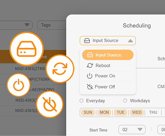 Neovo Manager 裝置排程功能示意圖_手機版