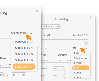 Neovo Manager 裝置輸入來源功能示意圖_手機版