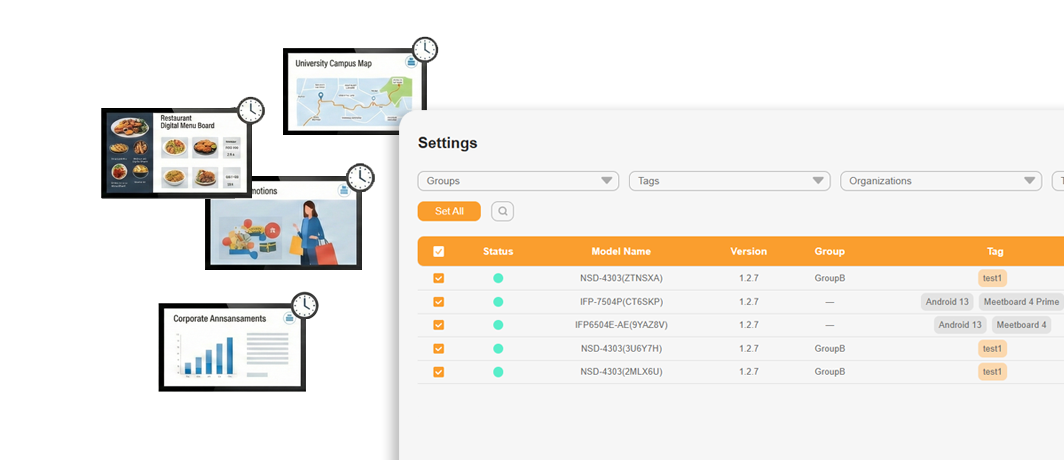 Neovo Manager 應用於顯示器介面示意圖