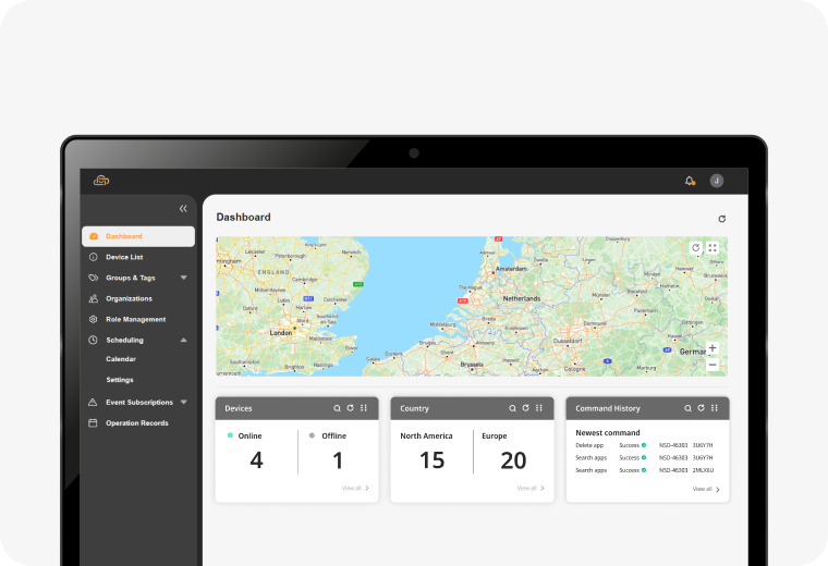 Neovo Manager 儀表板介面