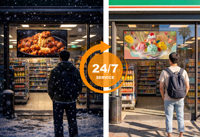 Retail Media Network_displays_Stable Operation During Daily Store Hours