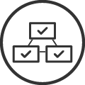 IT standardization icon representing connected campus device management and unified technology systems | AG Neovo