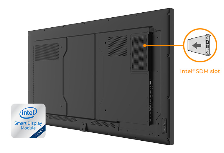 PD Series 55-inch SDM-ready commercial display with Intel SDM slot