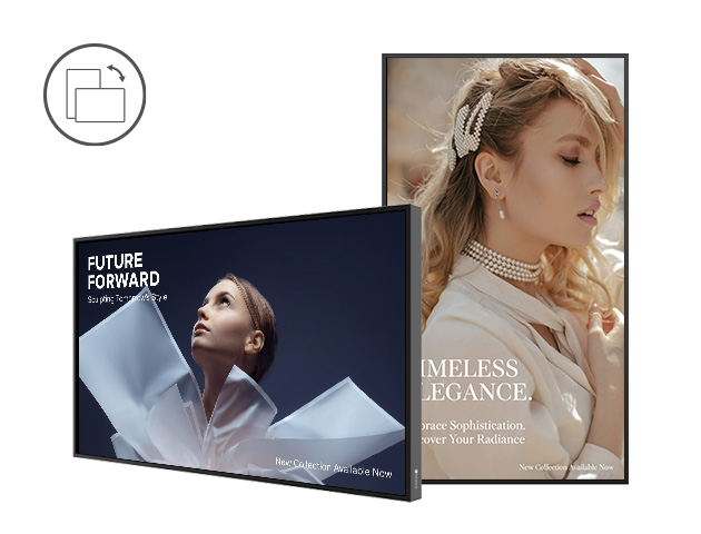 PD Series commercial displays supporting flexible landscape and portrait installation